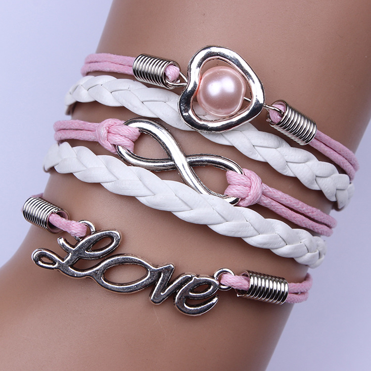 Heart Pearl Woven Multilayer Bracelet
