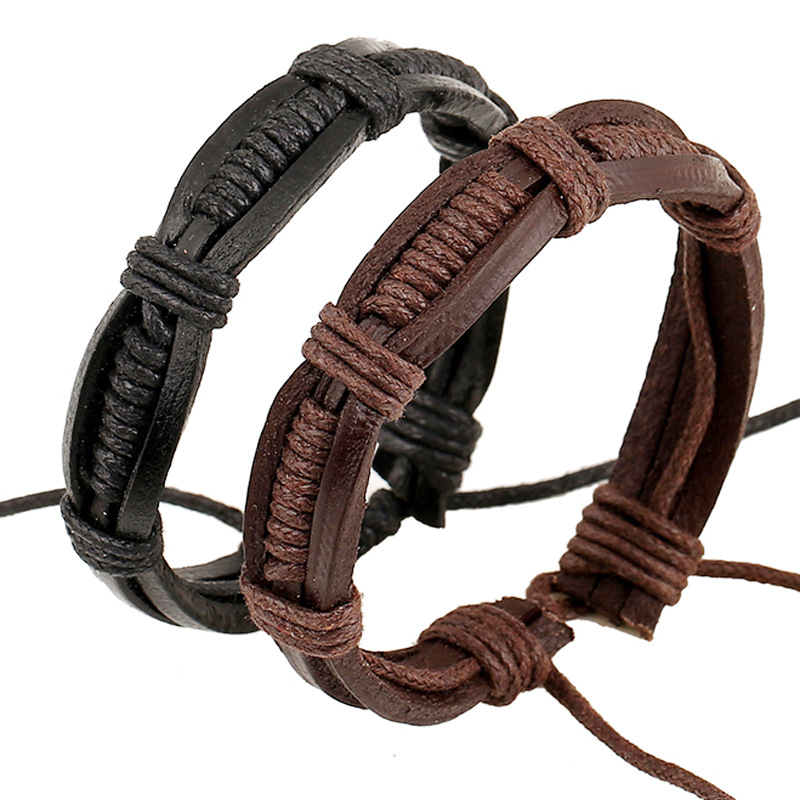 Woven leather bracelets clearance