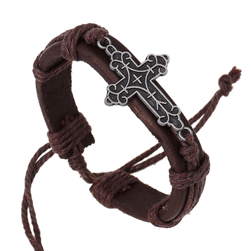 Alloy Cross Woven Bracelet