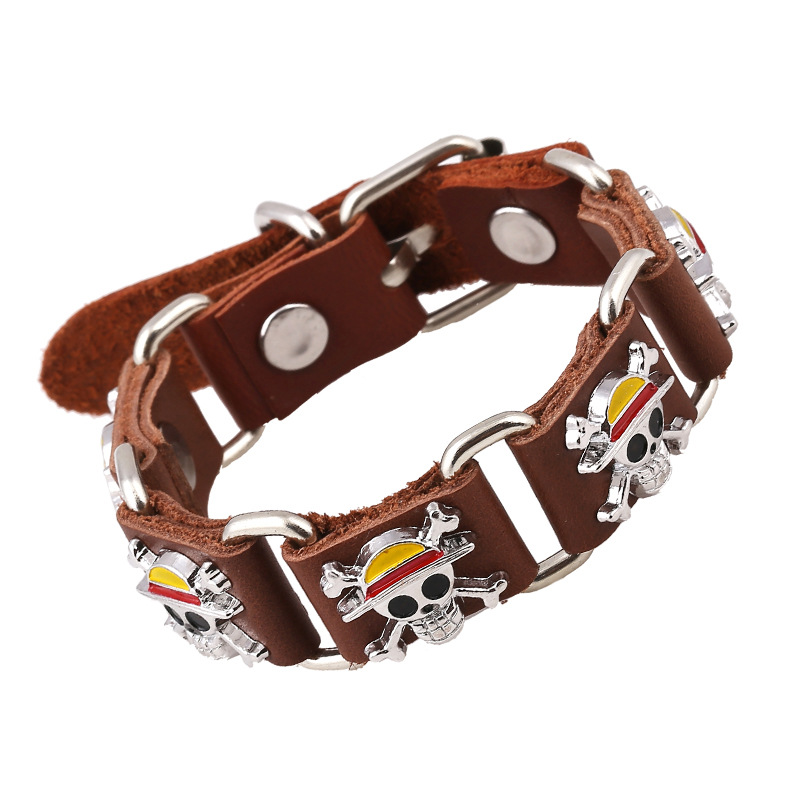 The Pirate Skull Leather Bracelet