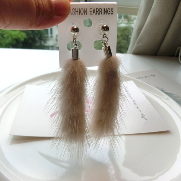 Fur ball earrings Clearance