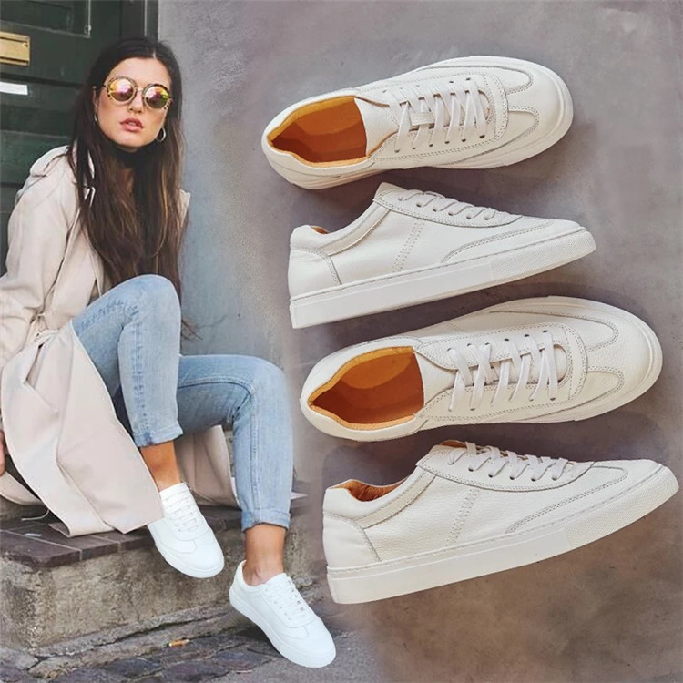 Lace-Up Faux Leather Sneakers 