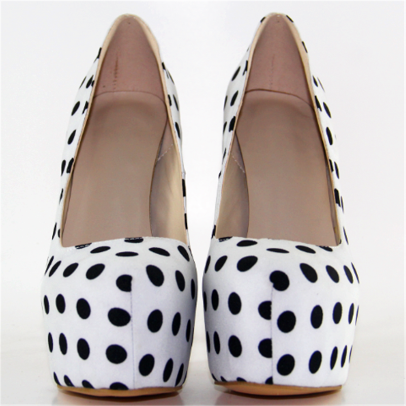 High-heels with polka dot pattern, Fashion Evening Party Shoes, yy28