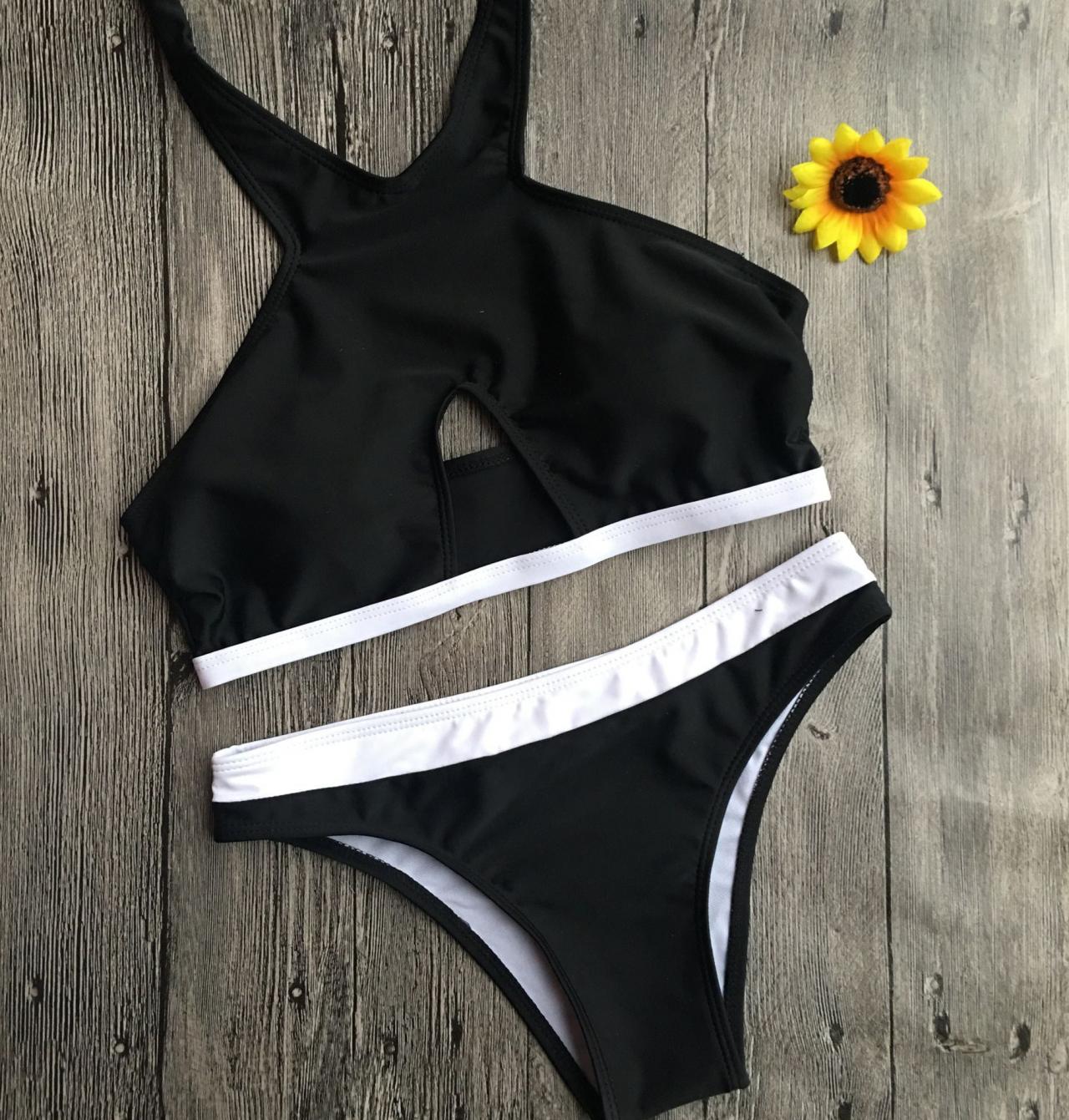 Black Sexy Style Two Pieces Swimwear