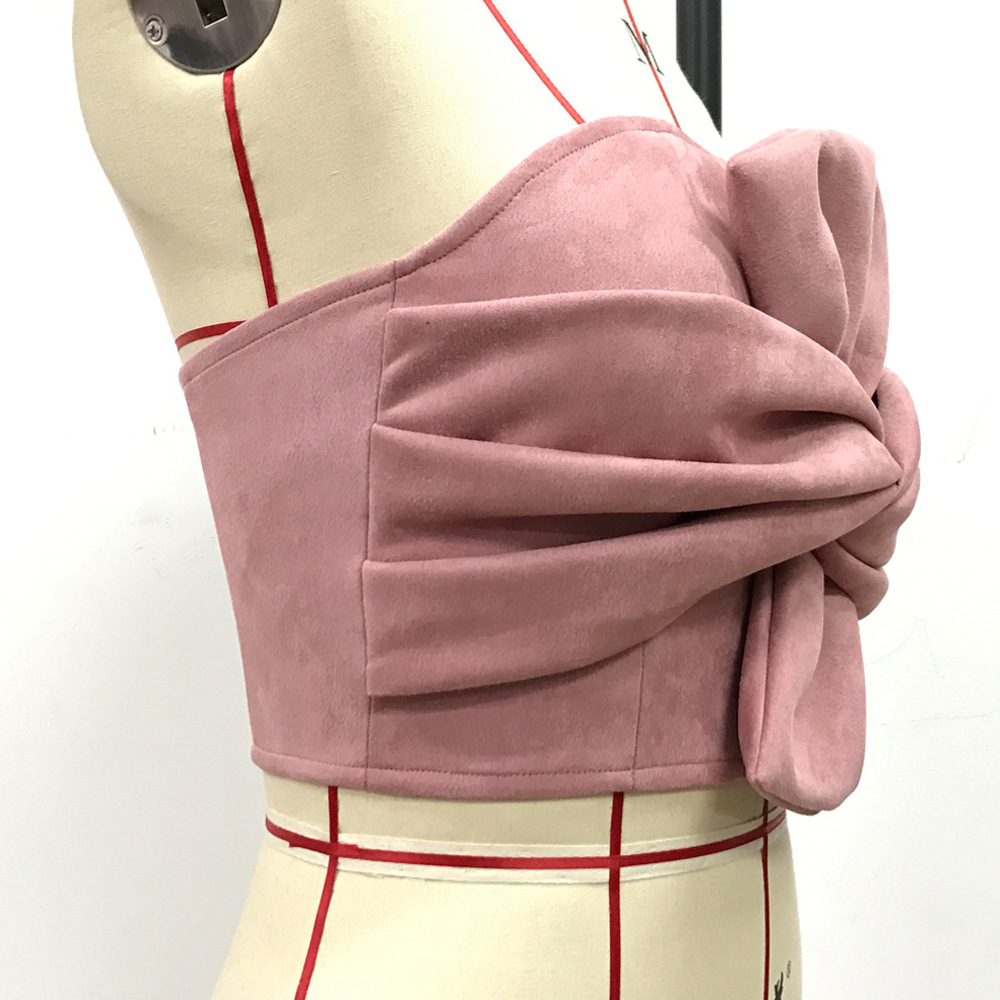 Sexy Backless Patchwork Halter Vest Crop Top