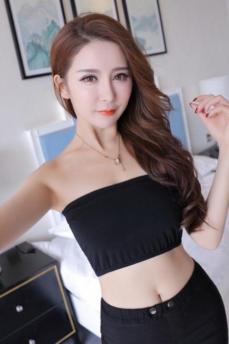 Strapless Backless Pure Color Cotton Bra