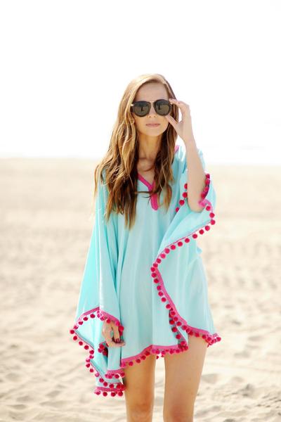 Scoop Pure Color Tassel Ball Long Sleeves Blouse