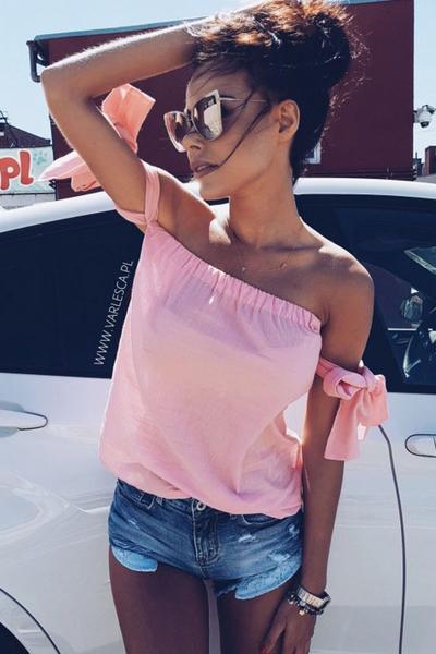 Bow Accent Sleeved Off-The-Shoulder Top