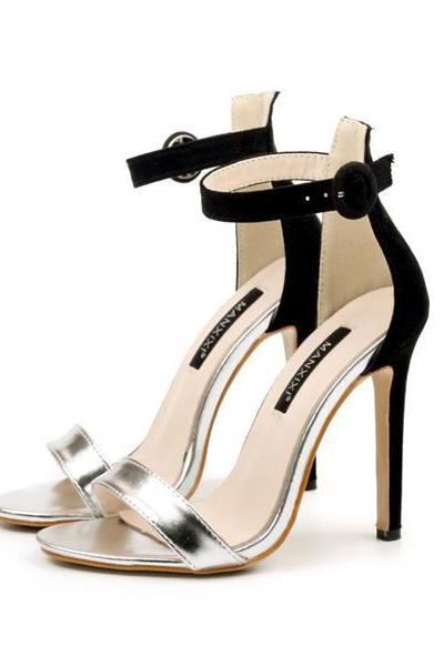 Hasp Ankle Wraps Stiletto High Heels Prom Sandals