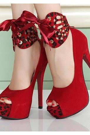 Peep Toe Platform Ankle Wraps High Stiletto Heels Sandals