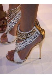 Crystal Rivets Open Toe Back Zipper High Stiletto Heels Sandals
