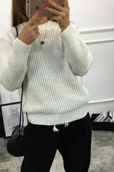 Pure Color Long Sleeves Loose Pullover Sweater