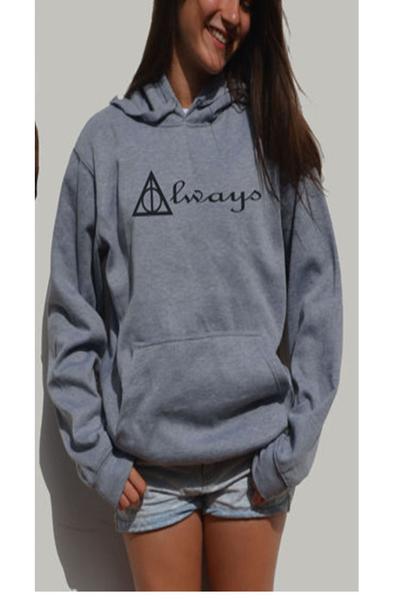 Back and Front Letter Print Pocket Hoodie