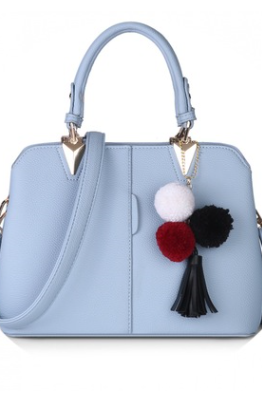 Bright Solid Color Tassel Decorated Women Satchel