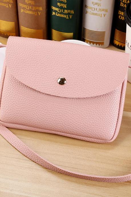 Simple Candy Color Soft PU Crossbody Bag