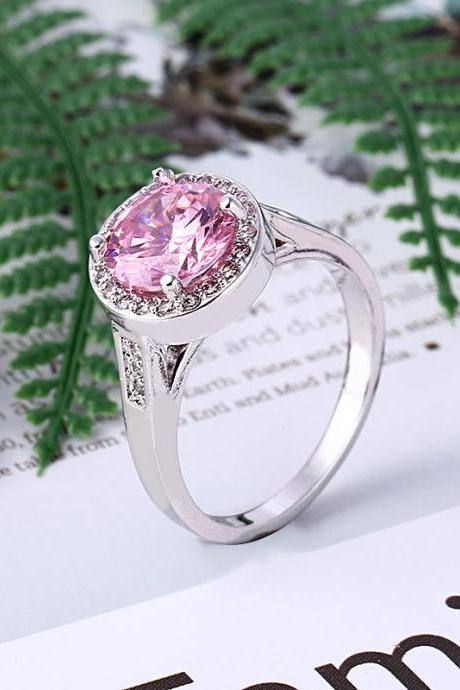 Han Edition With Artificial Pink Diamond Ring