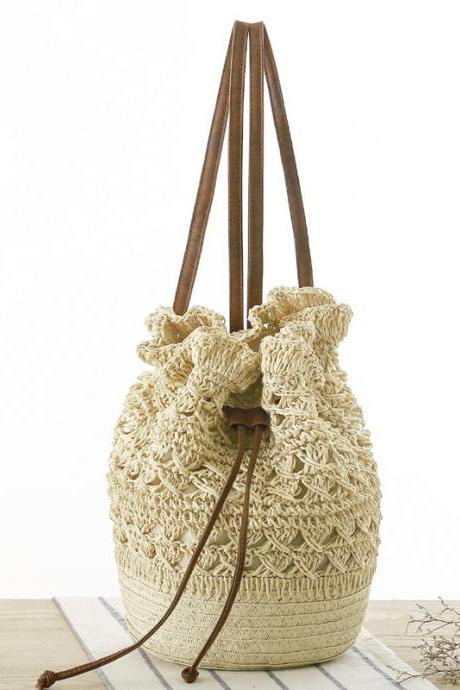 Hand-make Crochet Hollow Knitted Backpack