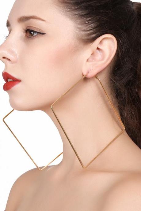 Hollow Simple Diamond Shaped Geometric Earrings