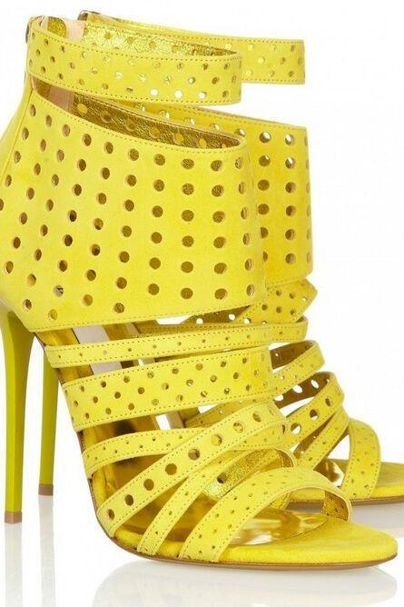 Roman Hollow Out Straps Ankle Boot High Heel Sandals
