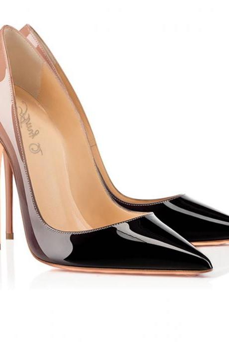 Gradient Low Cut Pointed Toe Super High Stiletto High Heels Prom Dress Shoes