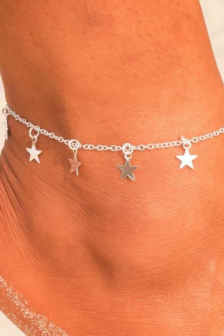 Layer Star Pendant Anklet Foot Chain