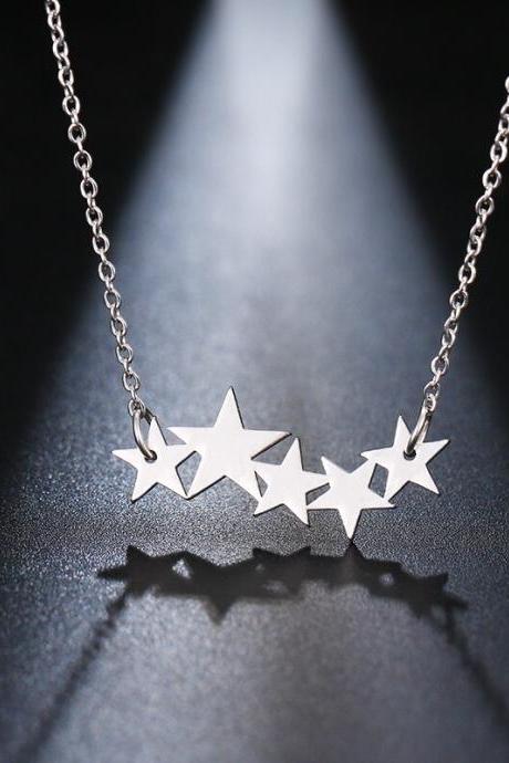 Stainless Steel Necklace For Women Lover&amp;amp;#039;s Gold/rose Gold Color Pentacle Pentagram Pendant Necklace Engagement Jewelry-8