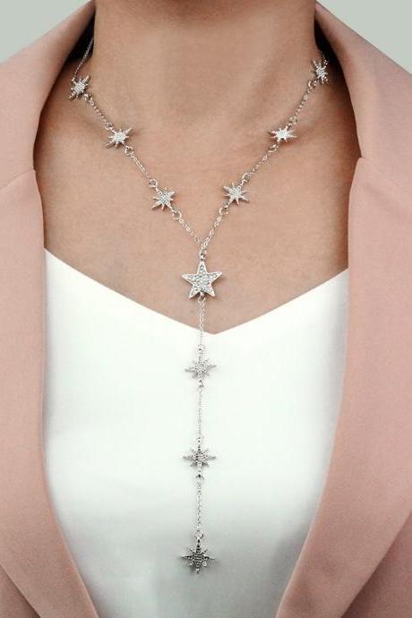 The Popular Fashion Ideas Pop Female Accessories Wholesale Sunflower Stars Alloy Pendant Necklace