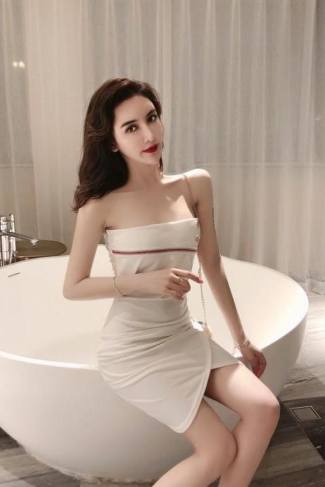 Sexy White Mini Bodycon Party Lady's dress