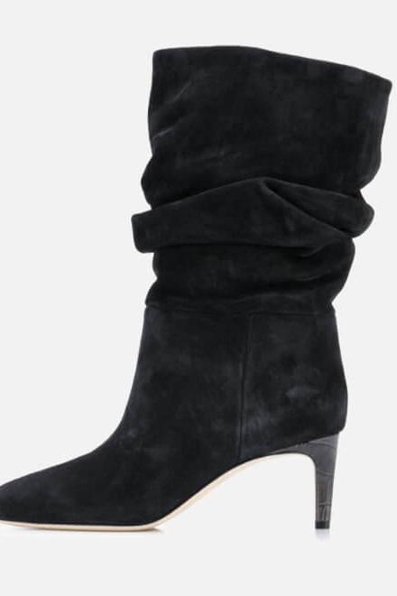 Sexy PU Point Toe Fold High Heel Calf Boots 