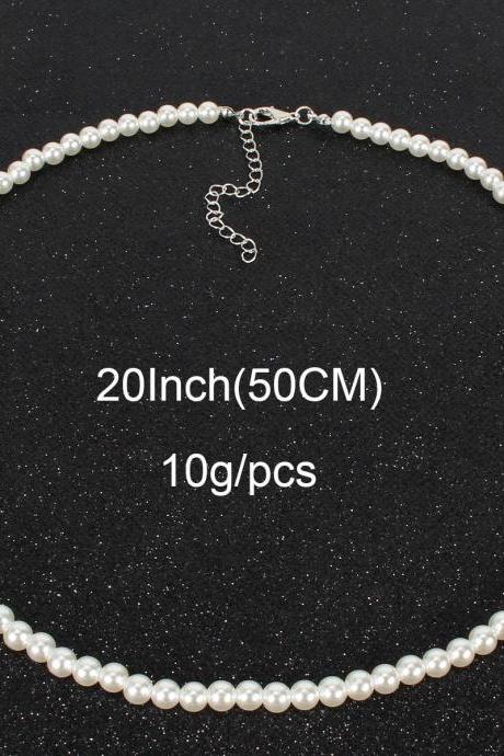 Free Shipping Fashionable and versatile near round imitation pearl necklace neck chain female clavicle chain-3