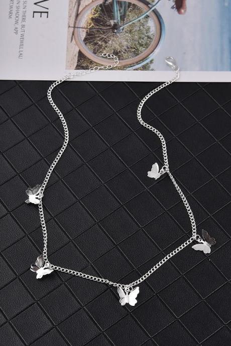 Free Shipping Sequin star Butterfly Necklace fresh wind love romantic chain necklace Valentine's Day gift-2