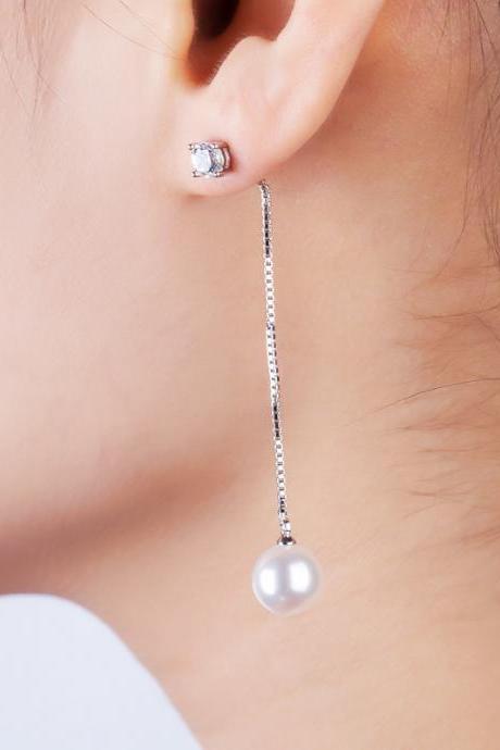 Free Shipping Long pearl earline eardrop femininity tassel chain earrings earrings earrings earrings