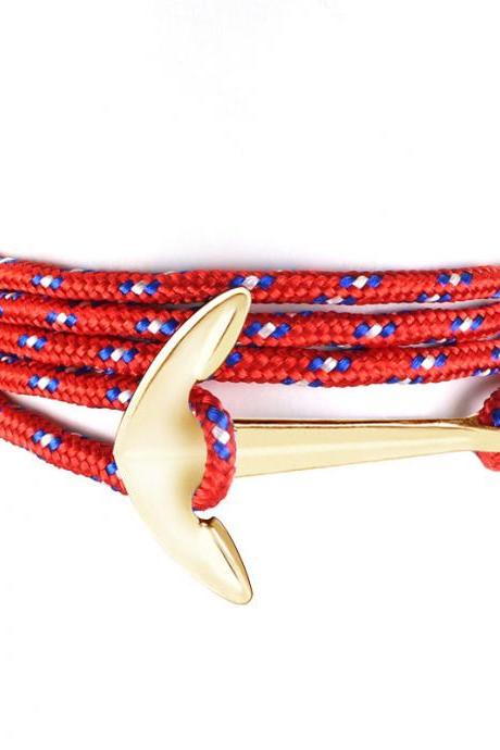 Anchor Accessories Multilayer Hand Woven Hand Decorated Nylon Rope Anchor Bracelet String-10