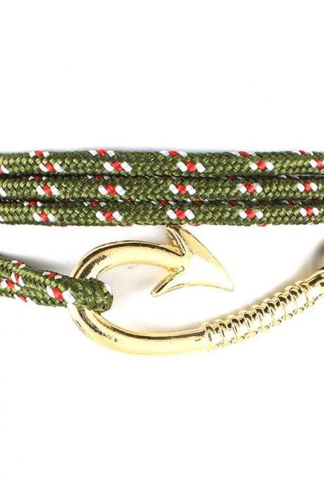 Free Shipping Fashion leisure navigation Navy style pirate hook knitting Bracelet-7