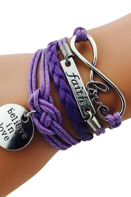 8-word Love Woven Multi-layer Leather Rope Bracelet