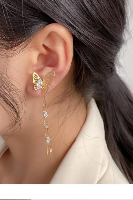 Butterfly Earrings A Multi Tassel Diamond Earring With Silver Needle