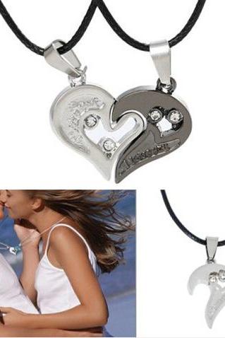 One Heart Lovers Necklace Heart-shaped Diamond Pendant