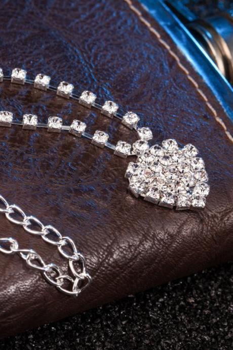 Selling Diamond Chain Korean Heart Type Full Drill Foot Ornament