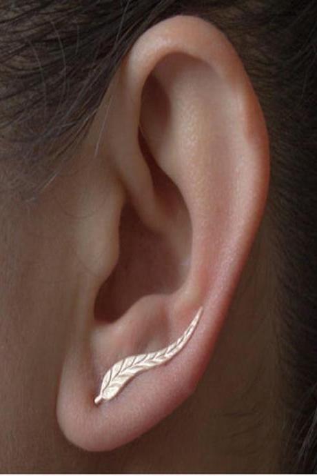 Simple Leaf Alloy U-clip Ear Nail