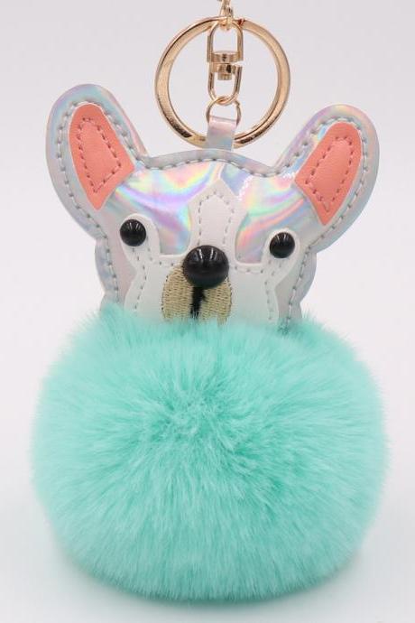 Color dog hair ball Plush key ring pendant fashion bag automobile Plush bag Pendant-16