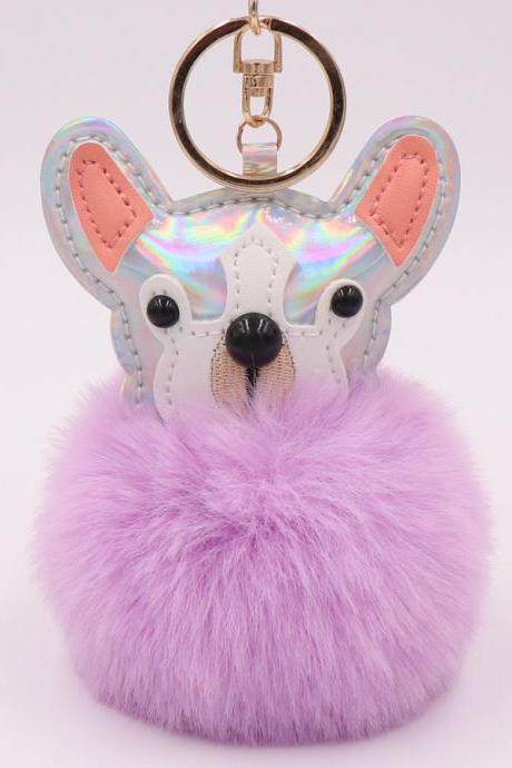 Color dog hair ball Plush key ring pendant fashion bag automobile Plush bag Pendant-18