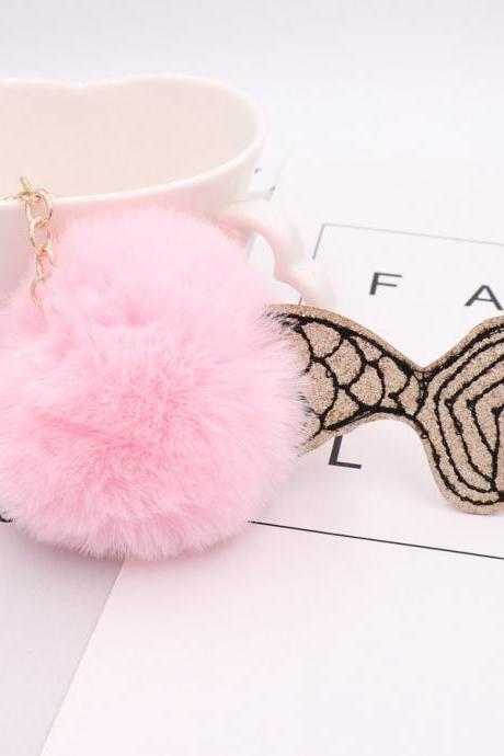 Mermaid Key Chain Imitation Rex Rabbit Hair Ball Bag Key Chain Fish Tail Plush Pendant Small Gift-7