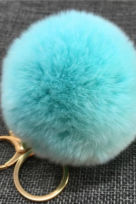 Rex Rabbit Hair Ball Bag Key Chain Pendant Fashion Fur Car Bag Pendant-1