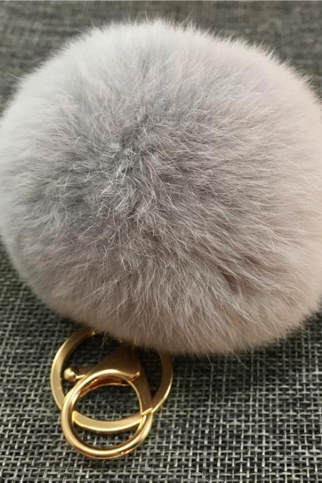 Rex Rabbit Hair Ball Bag Key Chain Pendant Fashion Fur Car Bag Pendant-2