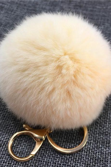 Rex Rabbit Hair Ball Bag Key Chain Pendant Fashion Fur Car Bag Pendant-5