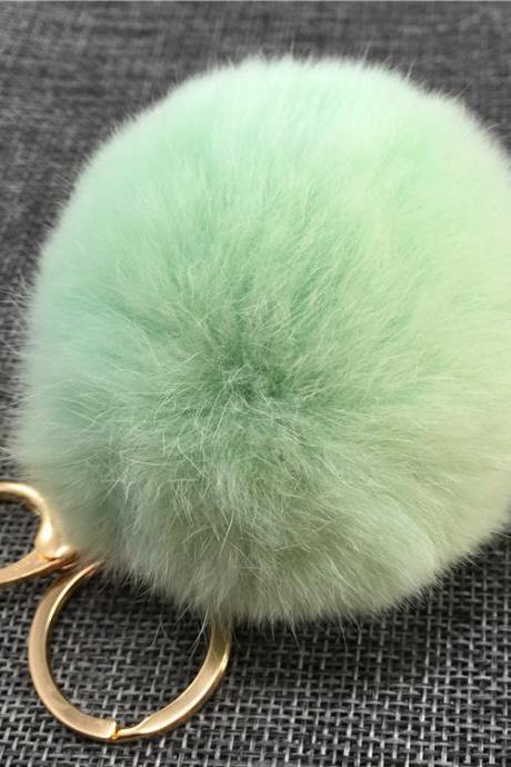 Rex Rabbit Hair Ball Bag Key Chain Pendant Fashion Fur Car Bag Pendant-8
