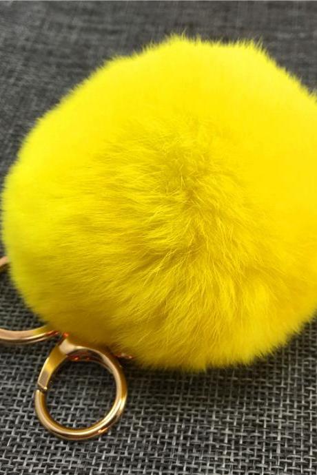 Rex Rabbit Hair Ball Bag Key Chain Pendant Fashion Fur Car Bag Pendant-12