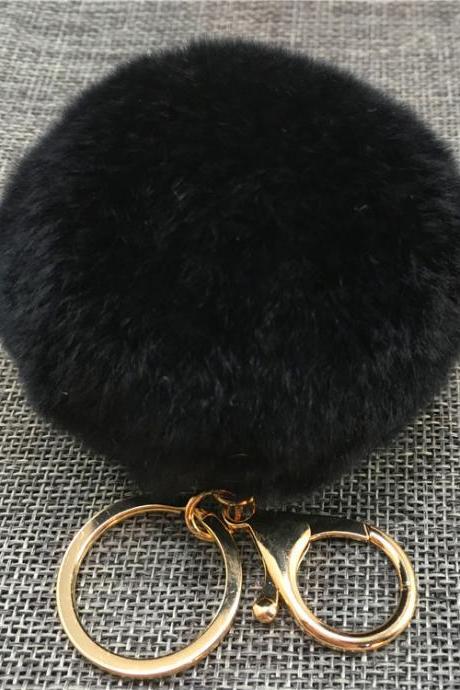 Rex Rabbit Hair Ball Bag Key Chain Pendant Fashion Fur Car Bag Pendant-14
