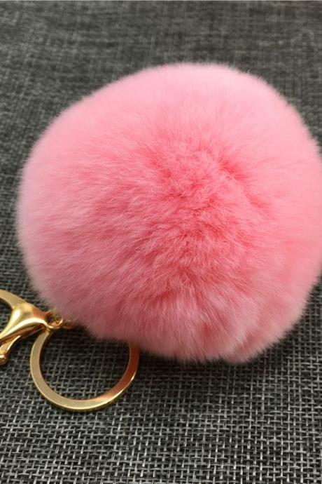 Rex Rabbit Hair Ball Bag Key Chain Pendant Fashion Fur Car Bag Pendant-17