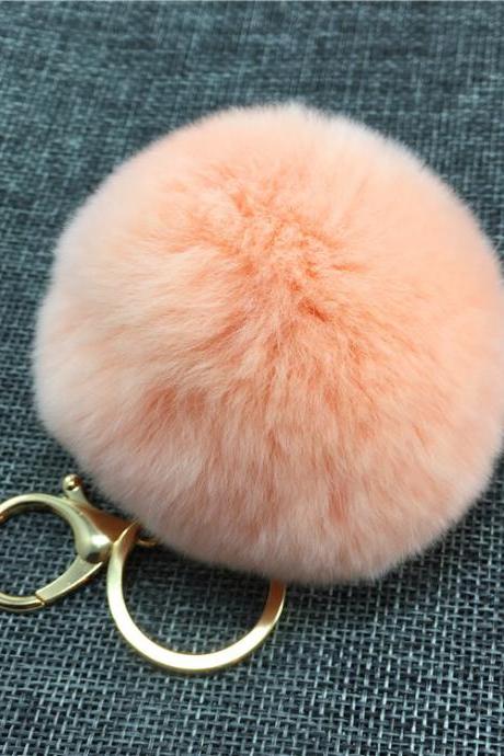 Rex Rabbit Hair Ball Bag Key Chain Pendant Fashion Fur Car Bag Pendant-18